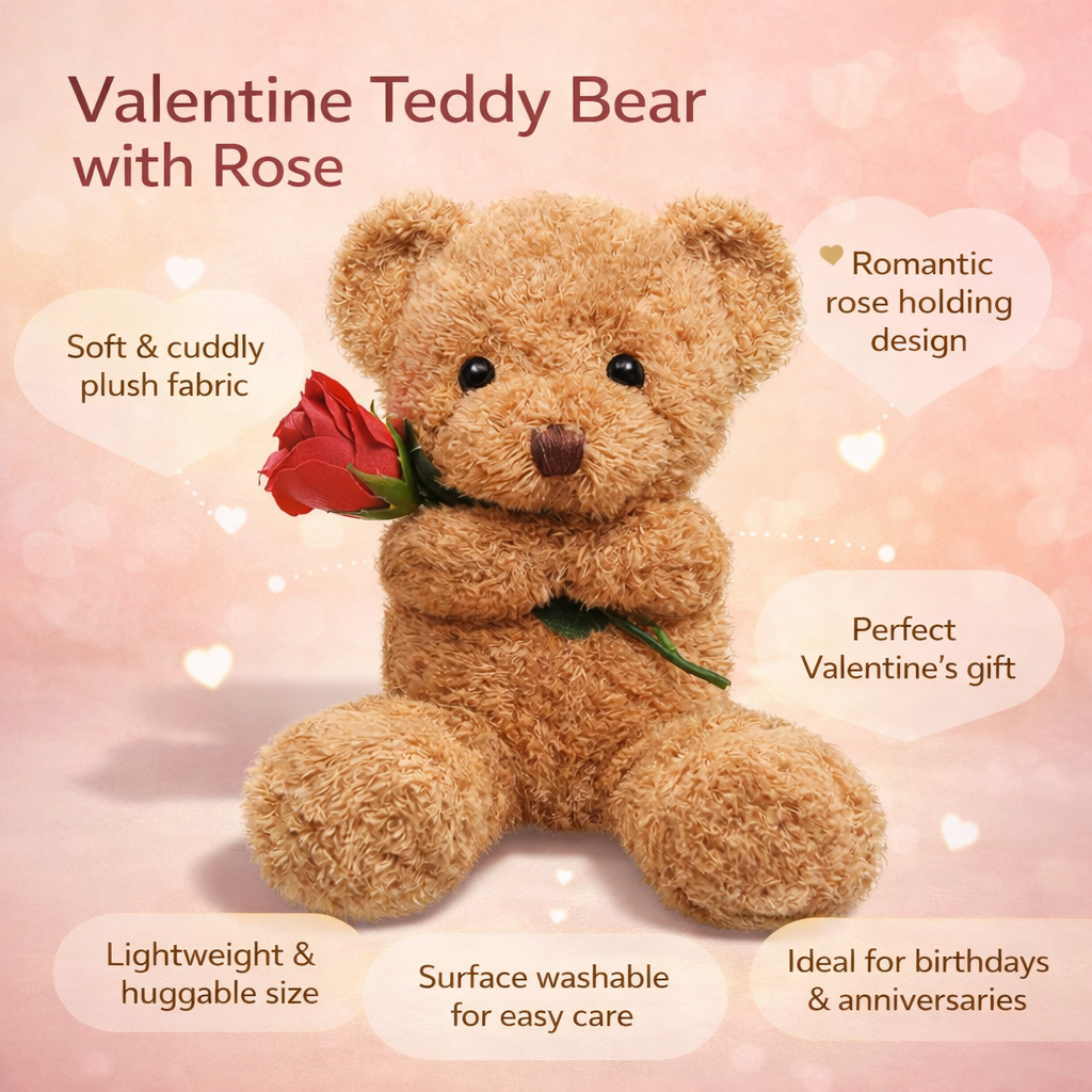 Ursulet Plus Trandafir Cadou Romantic