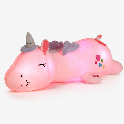 Luz nocturna de peluche con LED arcoíris, juguete acogedor para dormir