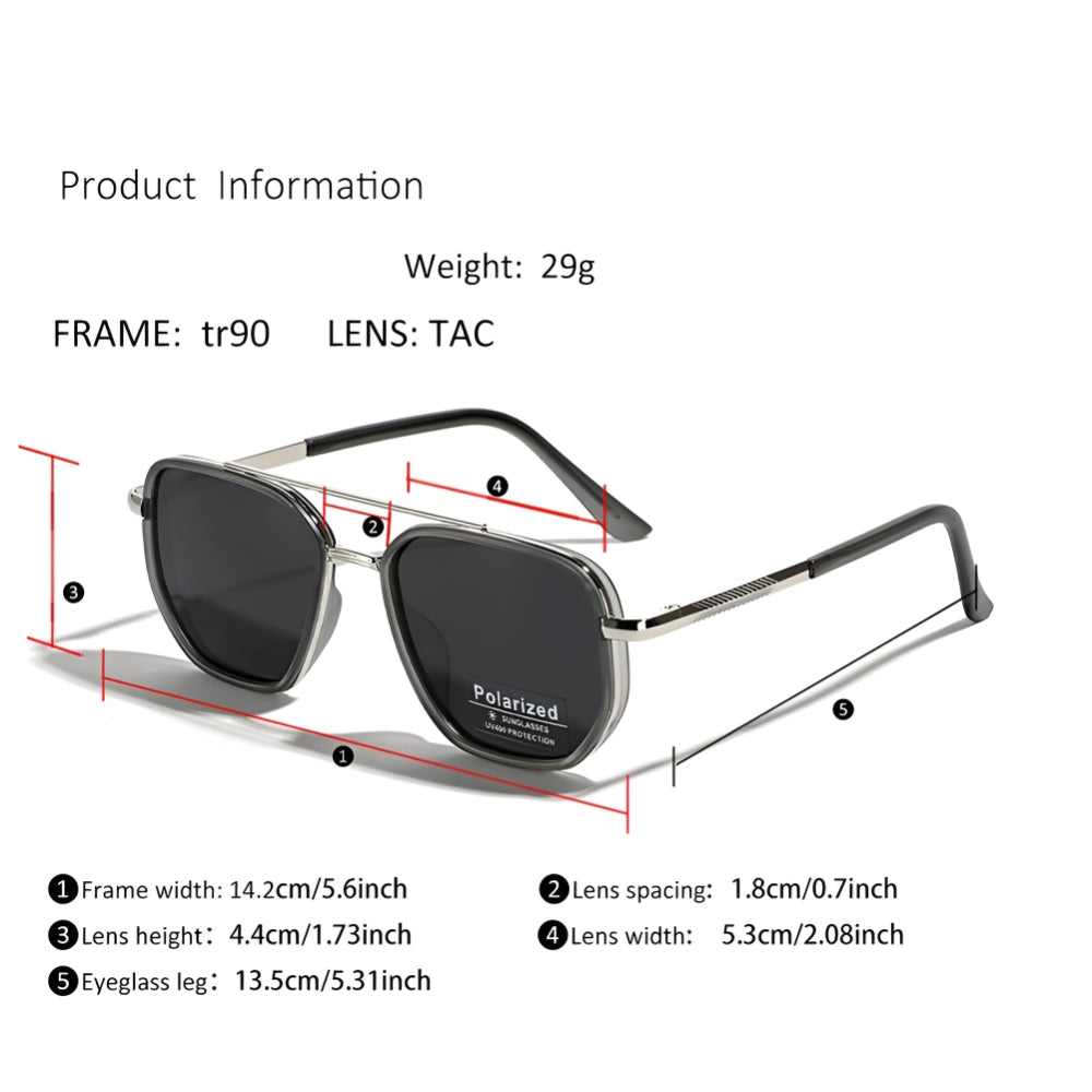 Polarisierte Sonnenbrille Retro Quadrat UV-Schutz Armbänder