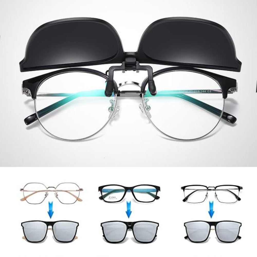 Gafas de sol polarizadas con protección UV, clip plegable y recortable