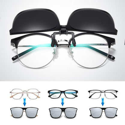 Gafas de sol polarizadas con protección UV, clip plegable y recortable