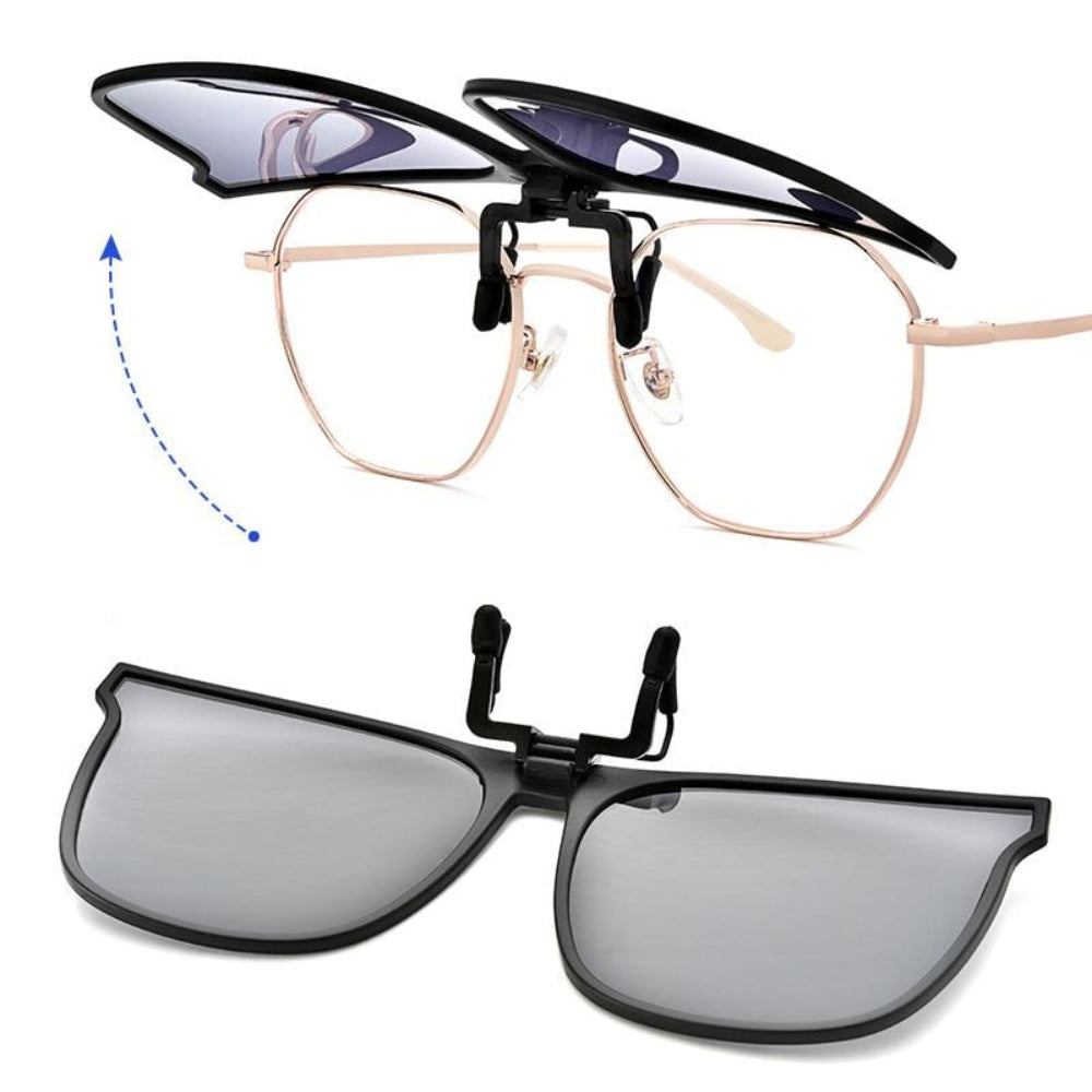 Gafas de sol polarizadas con protección UV, clip plegable y recortable
