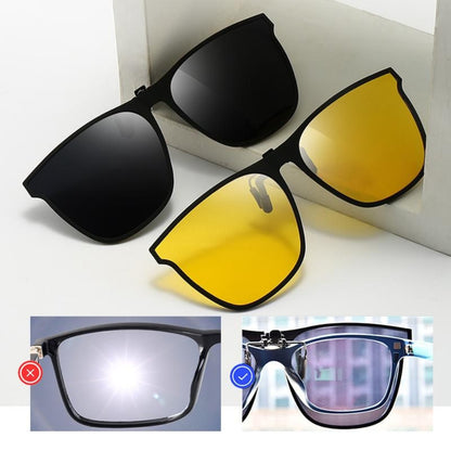 Gafas de sol polarizadas con protección UV, clip plegable y recortable