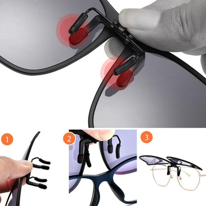 Gafas de sol polarizadas con protección UV, clip plegable y recortable