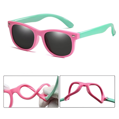 Gafas de sol polarizadas con protección UV para niños, flexibles y envolventes