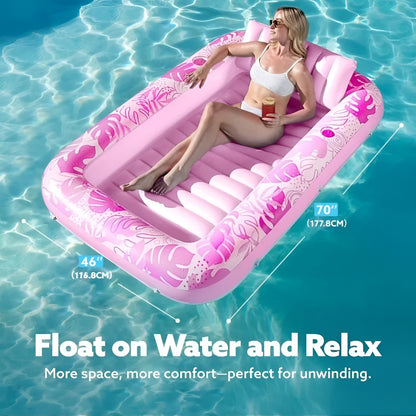 Colchón inflable para exterior, flotador de piscina y cama de camping
