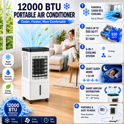 Tragbare Klimaanlage 12000 BTU Verdunstungskühlung