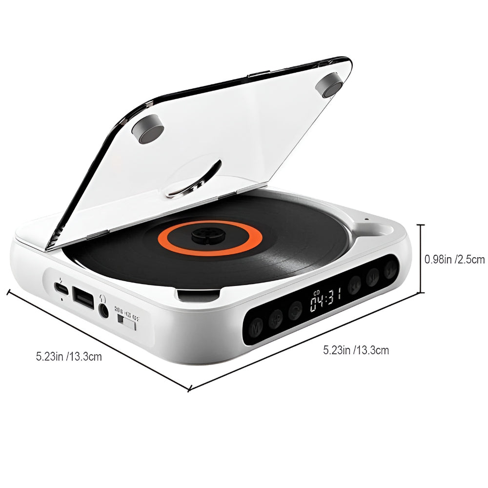 Portable CD Player Bluetooth Anti-Skip Headphone Jack