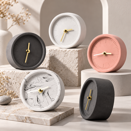 Orologio da scrivania portatile, decorativo e originale in cemento