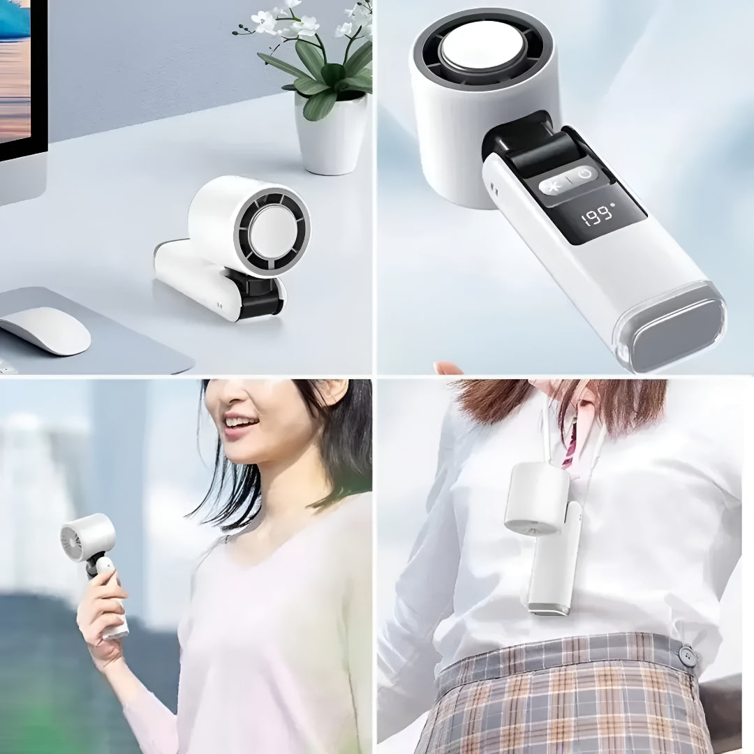 Bærbar ventilator håndholdt køl USB-genopladelig rejseventilator