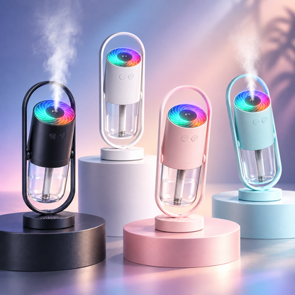 Bærbar luftfugter med mini-natlampe og LED-funktion