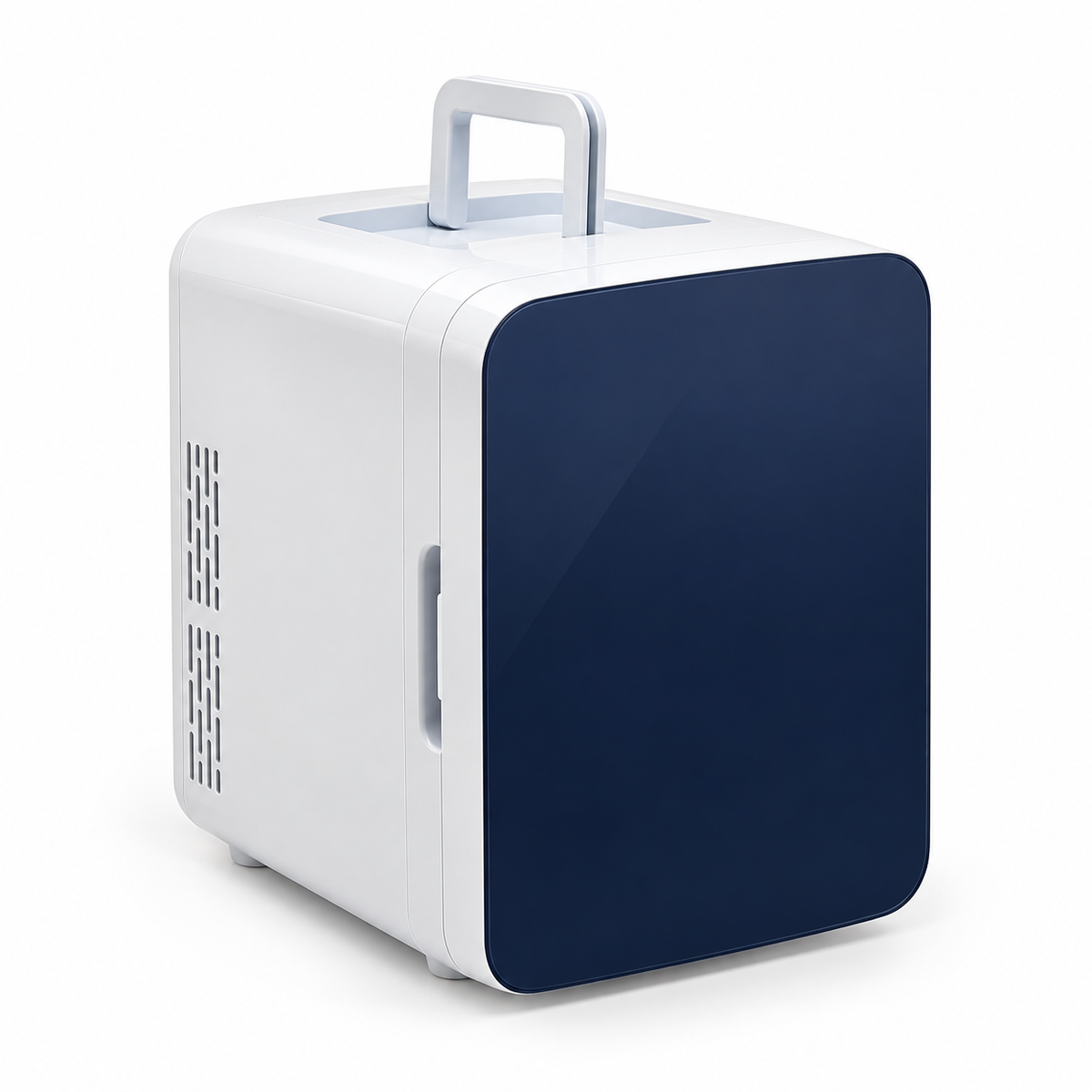 Portable Mini Fridge Car Compact Snacks Handle Door Shelf
