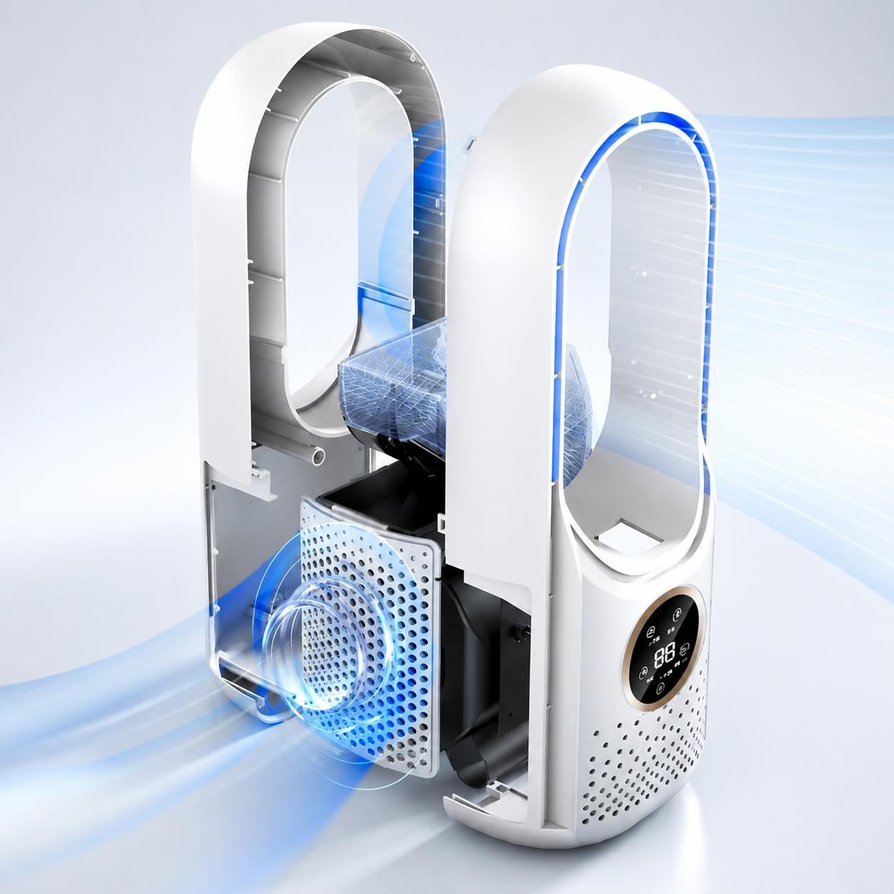 Tragbare Klimaanlage Bladeless Desktop-Kühlventilator