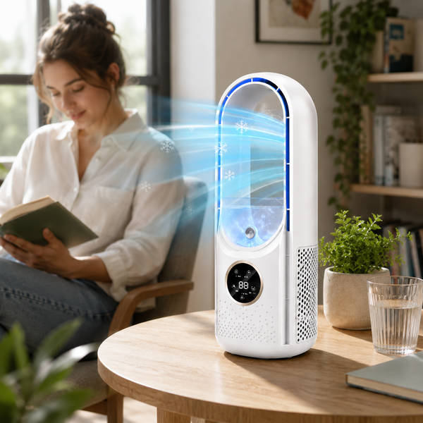 Aire Acondicionado Portátil Mini Ventilador de Plástico sin Aspas
