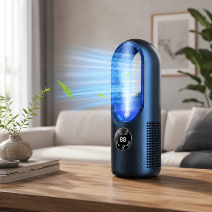 Bærbar luftkonditionering mini bladløs plastik køleventilator