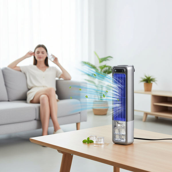 Portable Fan Tower Cooling Compact Desk Adjustable Desktop – DecorsDeluxe