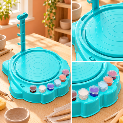 Kit di ceramica per bambini con tornio elettrico, attività creativa e divertente