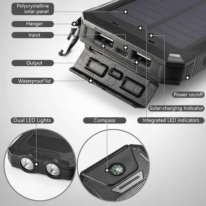 Soloplader 20000mAh Vandtæt Powerbank