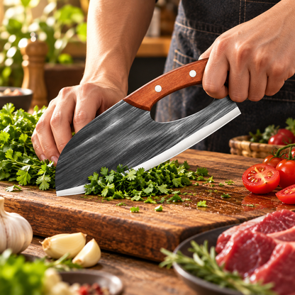 Faca de cozinha forjada com precisão, de uso geral e cabo ergonómico