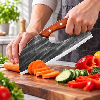 Faca de cozinha forjada com precisão, de uso geral e cabo ergonómico