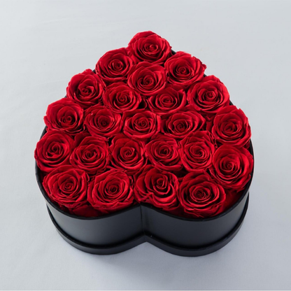 Preserved Roses Heart Box Romantic Flower Gift Home Display