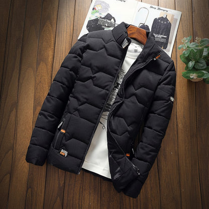 Chaqueta de hombre acolchada con cremallera y bolsillo para uso casual