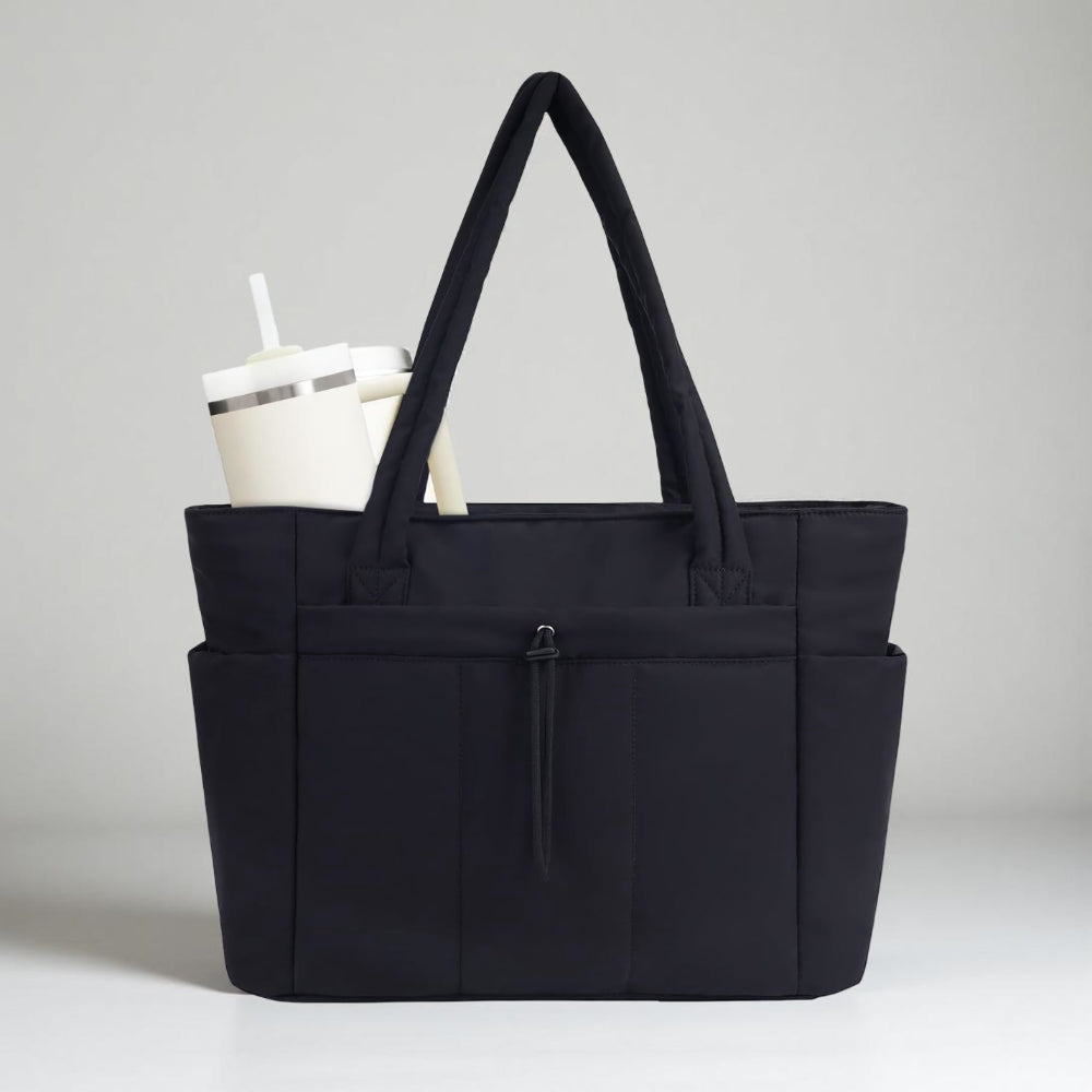 Bolso de mano acolchado para mujer, funda acolchada para portátil, organizador de viaje