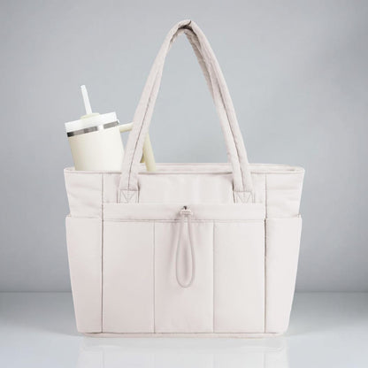 Bolso de mano acolchado para mujer, funda acolchada para portátil, organizador de viaje
