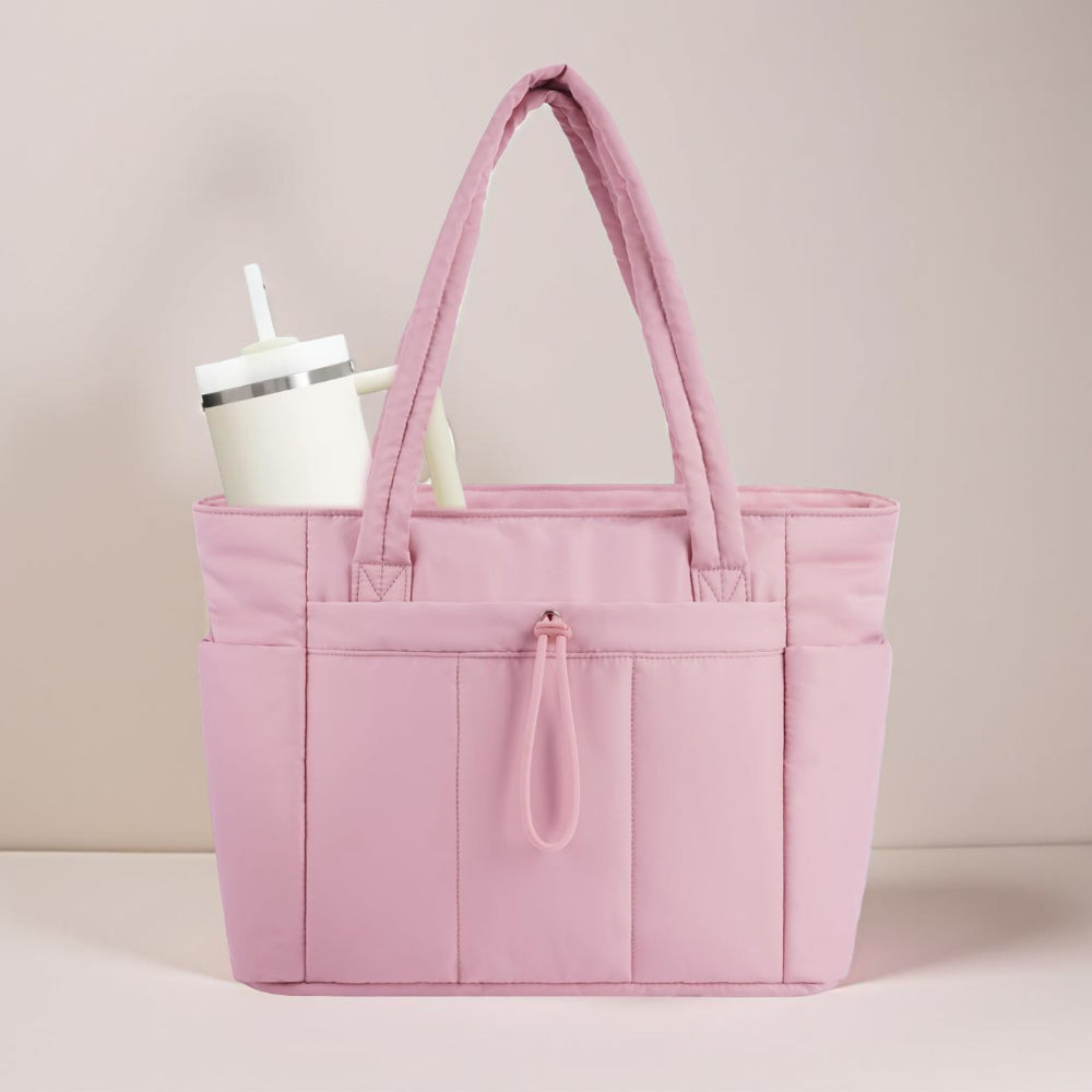 Bolso de mano acolchado para mujer, funda acolchada para portátil, organizador de viaje
