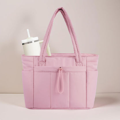 Bolso de mano acolchado para mujer, funda acolchada para portátil, organizador de viaje