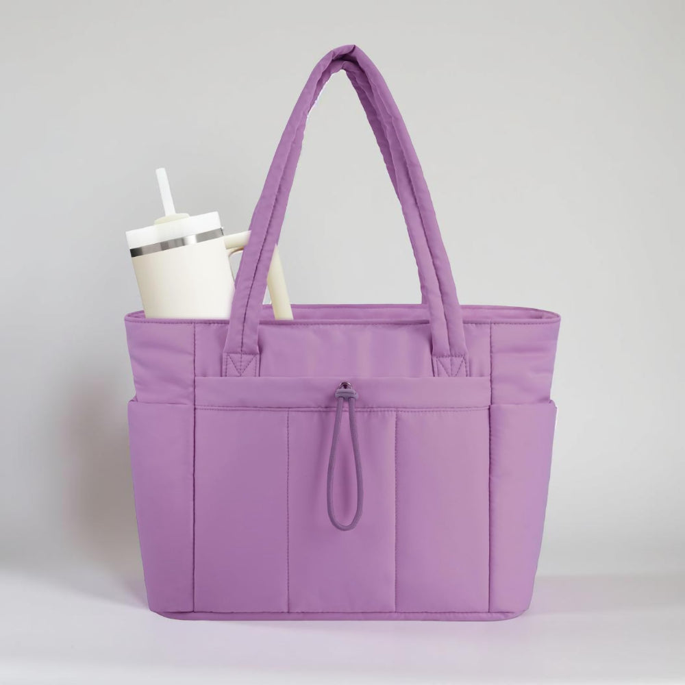 Bolso de mano acolchado para mujer, funda acolchada para portátil, organizador de viaje