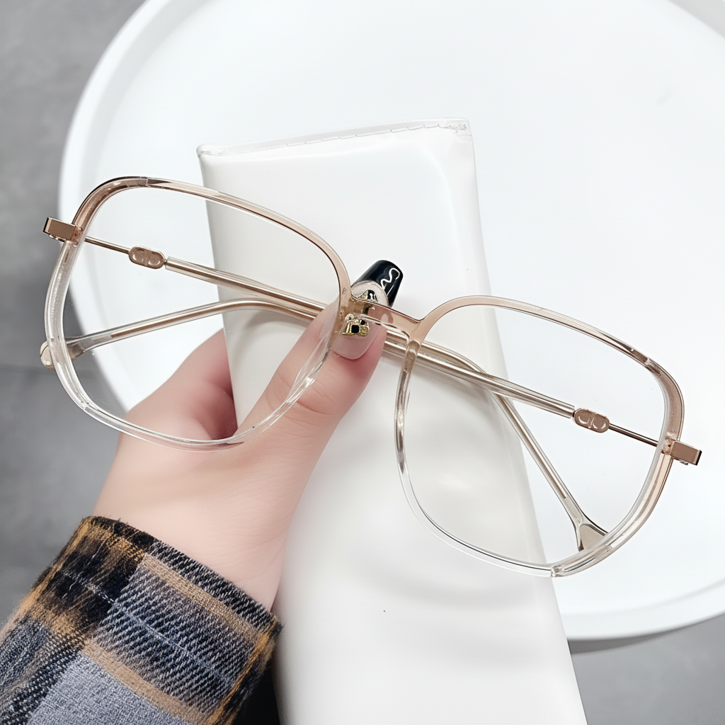 Lesebrille mit Gleitsicht, Blaulichtfilter und leichtem Gestell