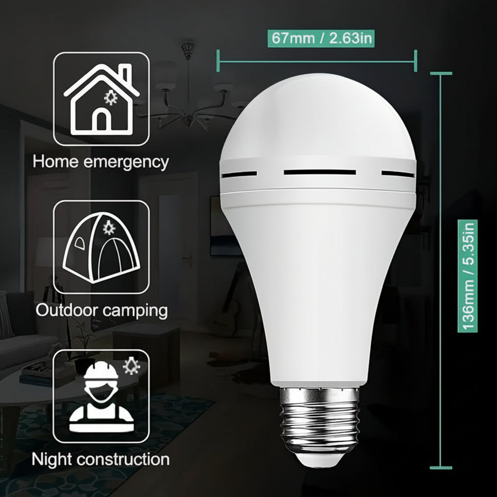 Bec cu LED Reîncărcabil Lumină Albă de Urgență Puternică