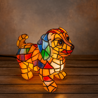 Lampă de masă Figurină câine din rășină Lumină decorativă de accent
