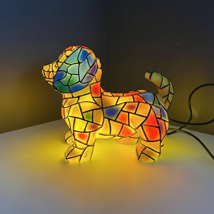 Lampă de masă Figurină câine din rășină Lumină decorativă de accent