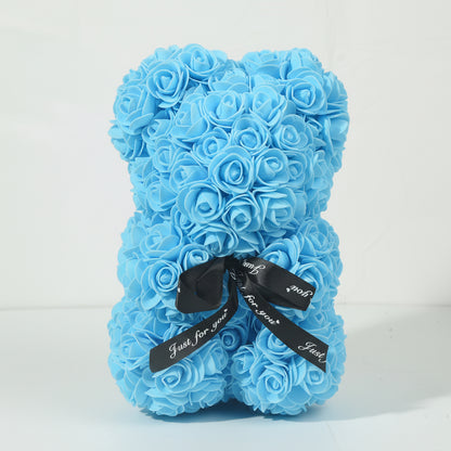 Ursuleț din spumă cu trandafir artificial Cadou de Sfântul Valentin