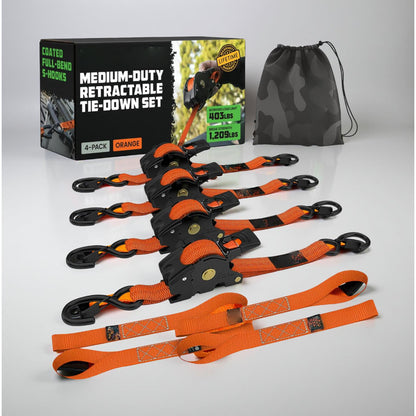 ערכת רצועות קשירה מתכווננות עם וו כבד לעיגון מטען