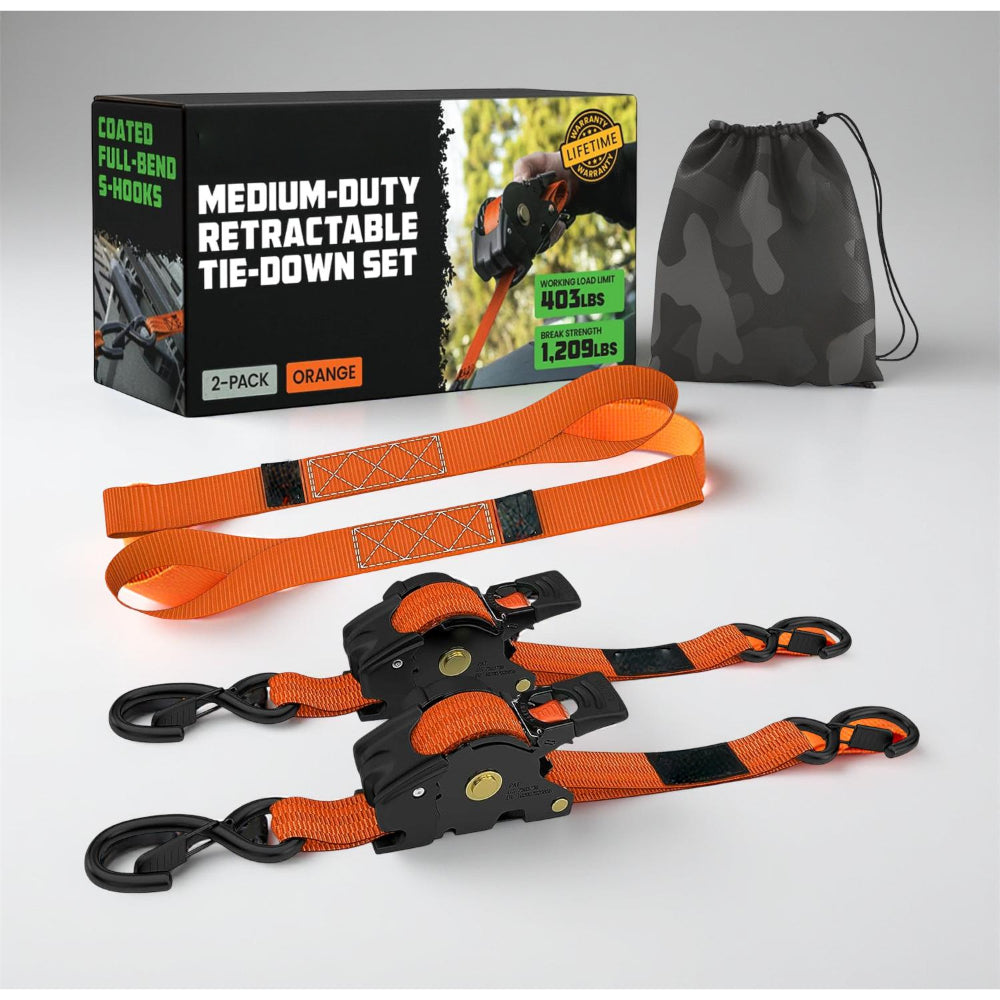 ערכת רצועות קשירה מתכווננות עם וו כבד לעיגון מטען