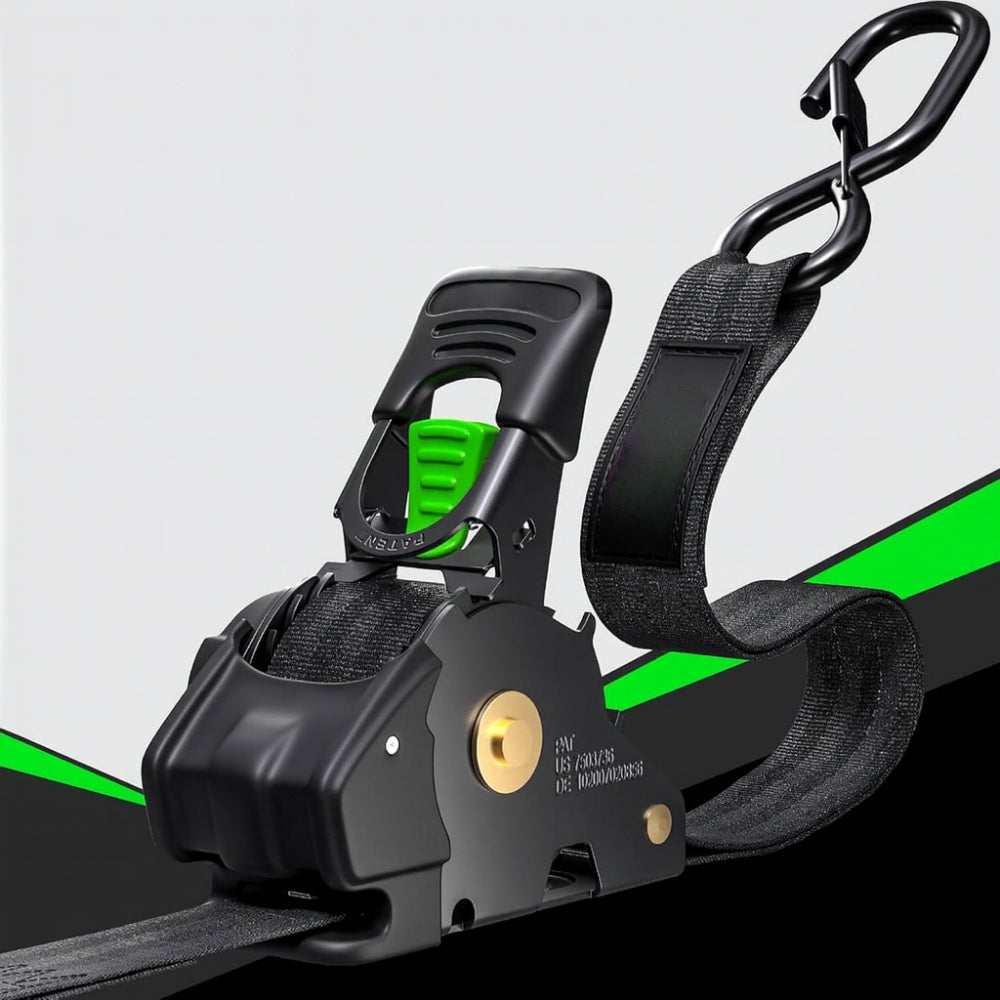 ערכת רצועות קשירה מתכווננות עם וו כבד לעיגון מטען