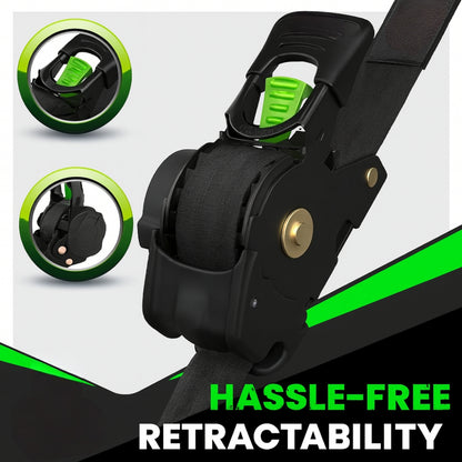 ערכת רצועות קשירה מתכווננות עם וו כבד לעיגון מטען