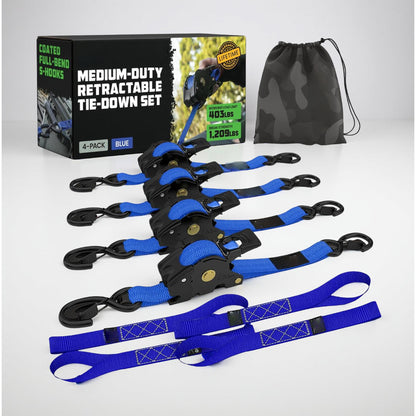 ערכת רצועות קשירה מתכווננות עם וו כבד לעיגון מטען