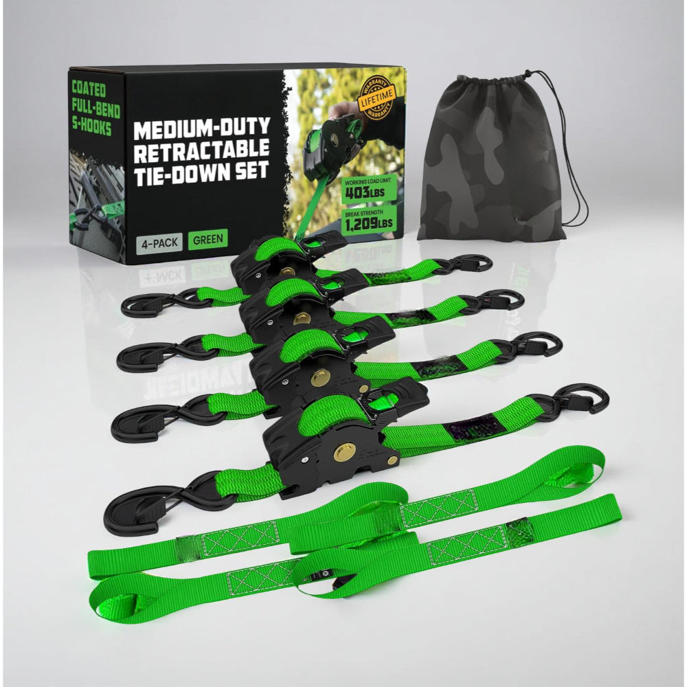 ערכת רצועות קשירה מתכווננות עם וו כבד לעיגון מטען