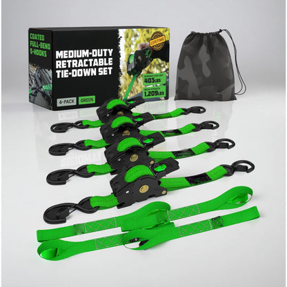 ערכת רצועות קשירה מתכווננות עם וו כבד לעיגון מטען