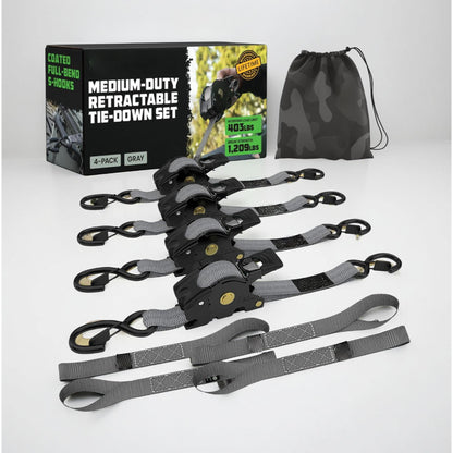 ערכת רצועות קשירה מתכווננות עם וו כבד לעיגון מטען