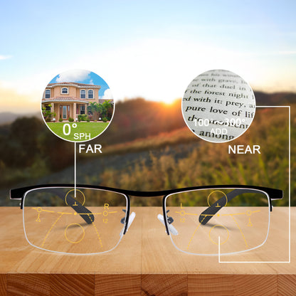 Gafas de Lectura Progresivas Fotocromáticas con Montura de Titanio