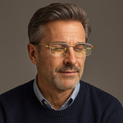 Gafas de Lectura Progresivas Fotocromáticas con Montura de Titanio