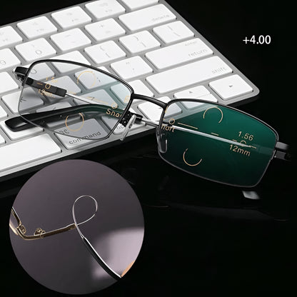 Gafas de Lectura Progresivas Fotocromáticas con Montura de Titanio
