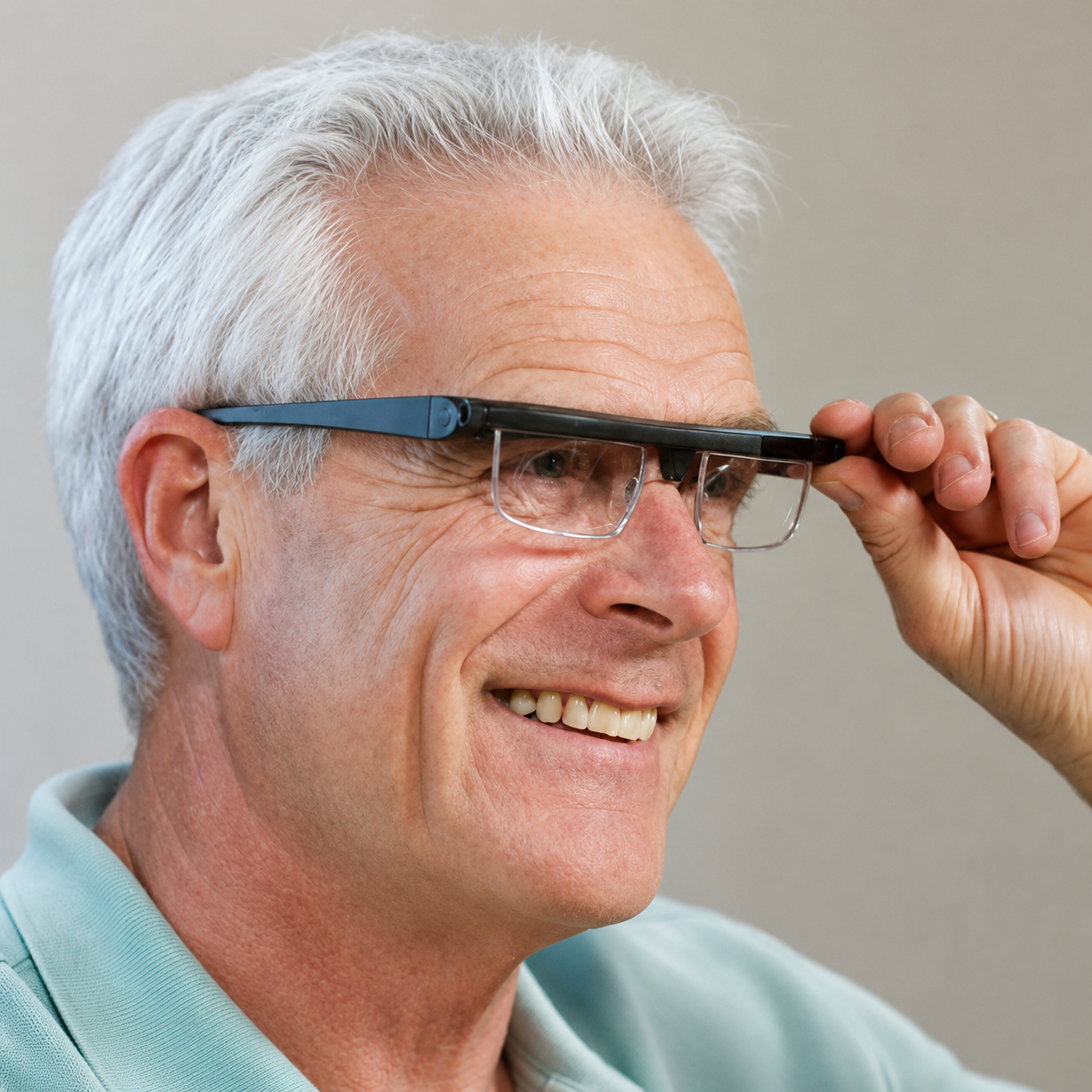Lesebrille mit verstellbarem Fokus für Nah- und Fernsicht
