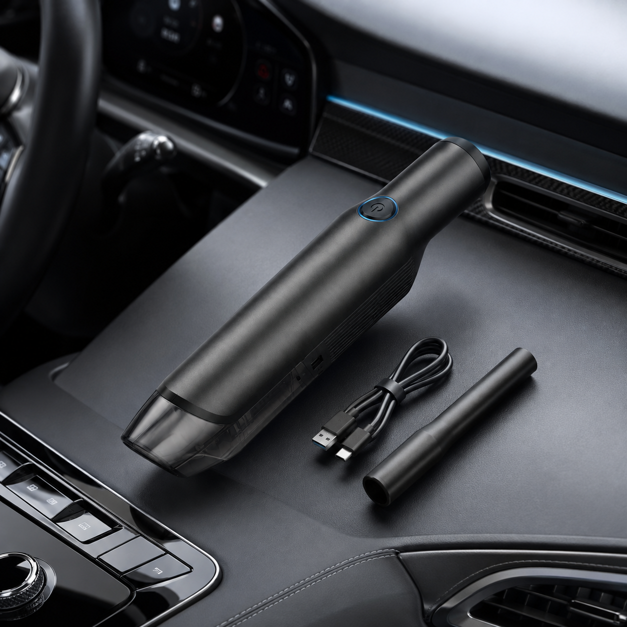Aspiradora de coche recargable, portátil, inalámbrica y compacta