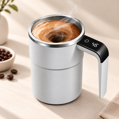 Genopladeligt kaffekrus, bærbart, selvomrørende, til rejser